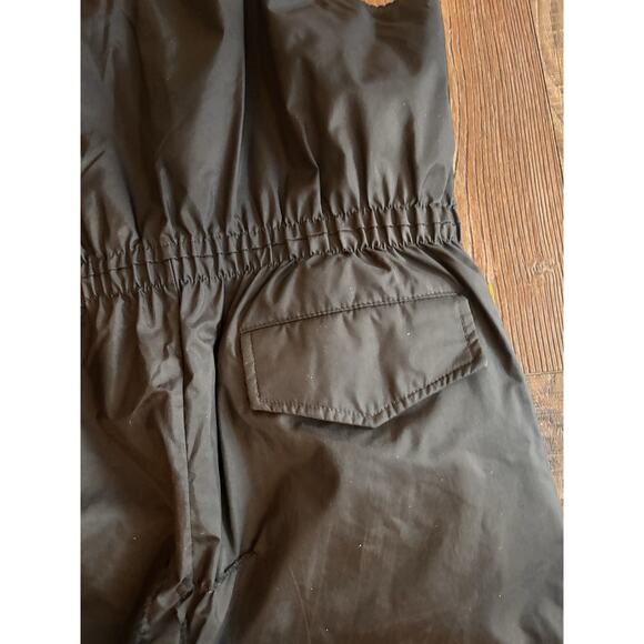 VTG AMF Harley Davidson Biker Pants Men Black Orange Racing Stripe Snow Bibs S/M - Picture 11 of 13